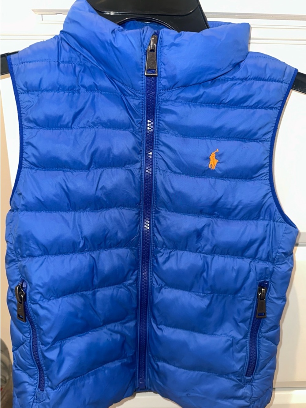 Polo by Ralph Lauren Royal Blue Quilted Puffer Vest with Contrast Logo
